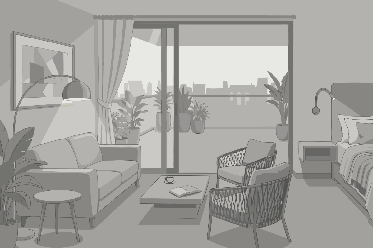 Apartamento Deluxe de 1 Quarto